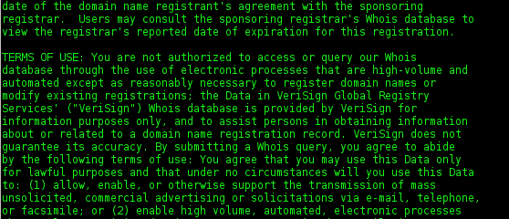 Comprobar dominio mediante whois